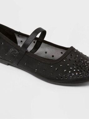 art class Black Crystal-Embellished Mary Janes